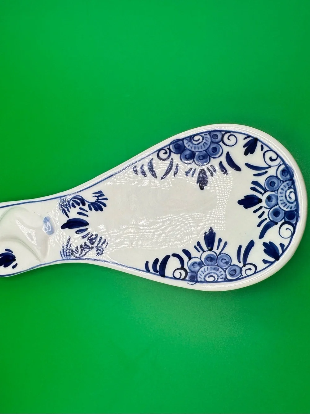 Vintage Delft Blue Footed Spoon Rest